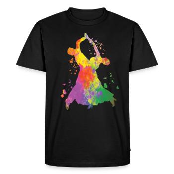 Danse de salon Slow Fox Quickstep - T-shirt Premium bio Homme - noir - Devant - Nico (187cm)
