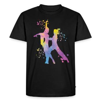 Danseur d’aquarelle de couple de danse latine - T-shirt Premium bio Homme - noir - Devant - Nico (187cm)