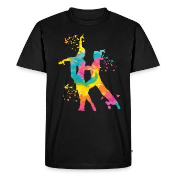 Danseur d’aquarelle de couple de danse latine - T-shirt Premium bio Homme - noir - Devant - Nico (187cm)