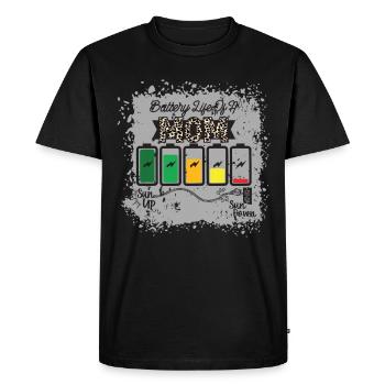 Battery life of a nut - Men's Premium Organic T-Shirt - black - Front - Nico (187cm)