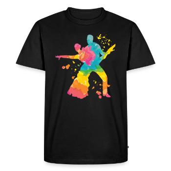 Danseur d’aquarelle de couple de danse latine - T-shirt Premium bio Homme - noir - Devant - Nico (187cm)