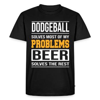 Dodgeball résout la plupart de mes problèmes - T-shirt Premium bio Homme - noir - Devant - Nico (187cm)