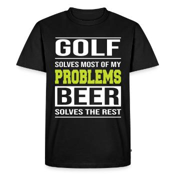 Le golf résout la plupart de mes problèmes - T-shirt Premium bio Homme - noir - Devant - Nico (187cm)