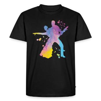 Danseur d’aquarelle de couple de danse latine - T-shirt Premium bio Homme - noir - Devant - Nico (187cm)