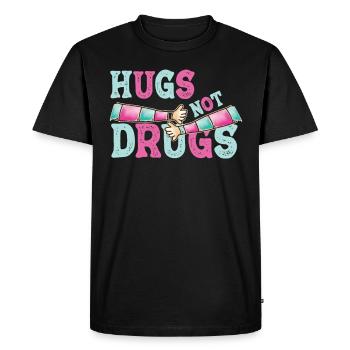 Des câlins au lieu de drogues - T-shirt Premium bio Homme - noir - Devant - Nico (187cm)