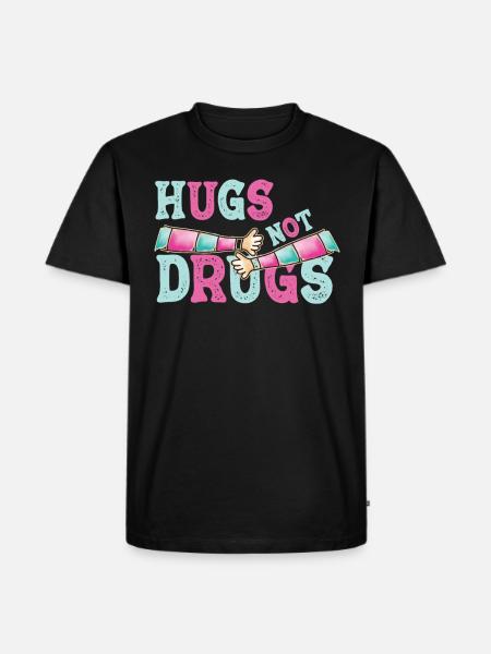Hugs instead of drugs - Men's Premium Organic T-Shirt - black