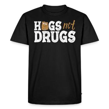 Des câlins au lieu de drogues - T-shirt Premium bio Homme - noir - Devant - Nico (187cm)