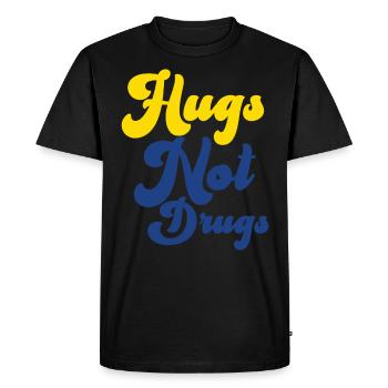 Des câlins au lieu de drogues - T-shirt Premium bio Homme - noir - Devant - Nico (187cm)