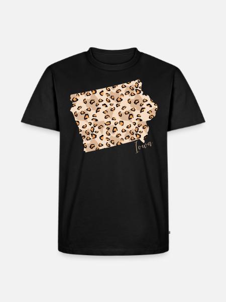 Leopard mønster kort Leo staten Iowa - Herre Premium økologisk T-shirt - sort
