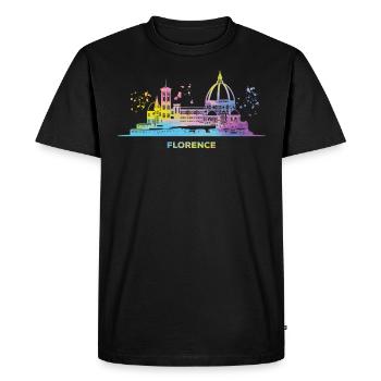 Paysage urbain florentin Skyline Florence - T-shirt Premium bio Homme - noir - Devant - Nico (187cm)