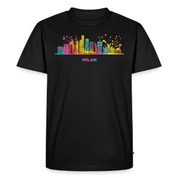 Milan skyline cityscape Milan - Men's Premium Organic T-Shirt - black - Front - Nico (187cm)