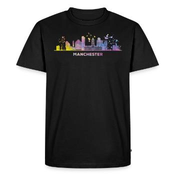Manchester Skyline Manchester - T-shirt Premium bio Homme - noir - Devant - Nico (187cm)
