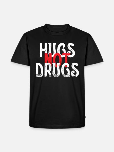 Umarmungen Statt Drogen - Männer Premium Bio T-Shirt - Schwarz