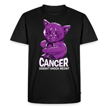 Cancer doesn't defeat pancreatic cancer - Men's Premium Organic T-Shirt - black - Front - Nico (187cm)