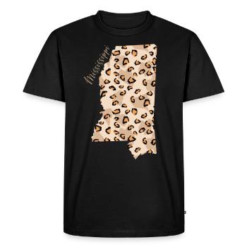 Mississippi Leopard Pattern Map Leo - Men's Premium Organic T-Shirt - black - Front - Nico (187cm)