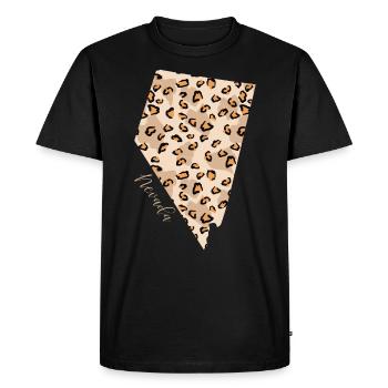 Nevada Leopard Pattern Map Leo - Men's Premium Organic T-Shirt - black - Front - Nico (187cm)