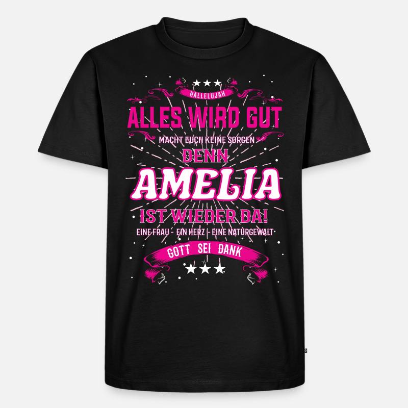 Amelia Design, alles wird gut - Männer Premium Bio T-Shirt - Schwarz