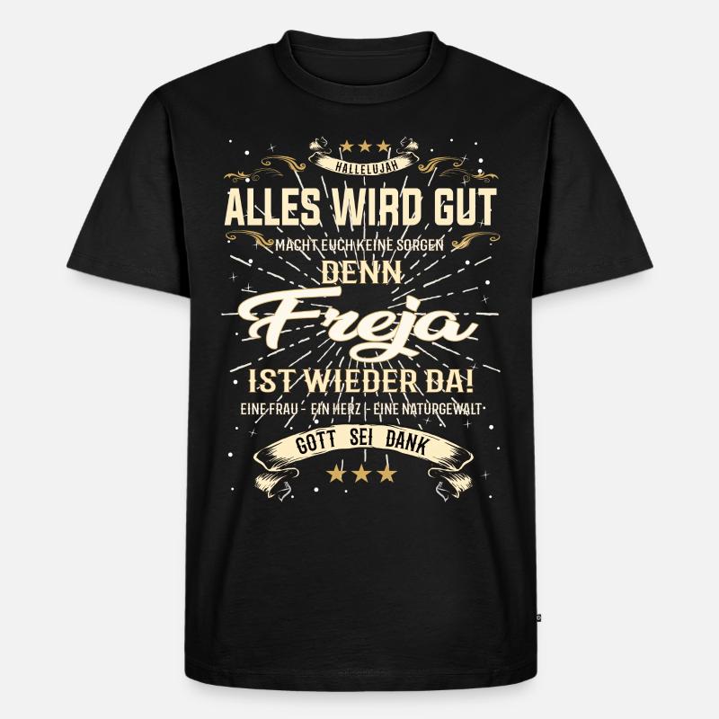 Freja Design, alles wird gut - Männer Premium Bio T-Shirt - Schwarz