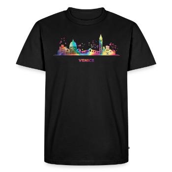 Venetian skyline cityscape Venice - Men's Premium Organic T-Shirt - black - Front - Nico (187cm)