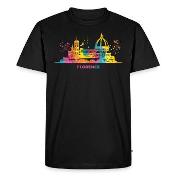 Florentine Skyline Cityscape Florence - Men's Premium Organic T-Shirt - black - Front - Nico (187cm)