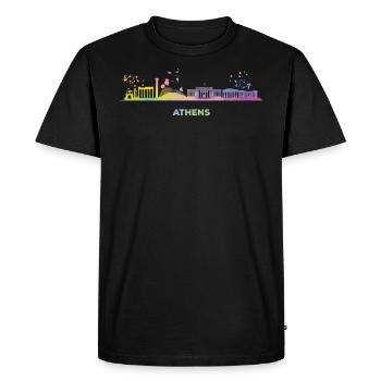 Athens skyline of Athens - Men's Premium Organic T-Shirt - black - Front - Nico (187cm)