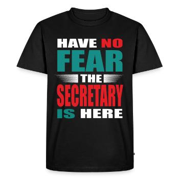 N’ayez pas peur que le secrétaire soit ici Outfit - T-shirt Premium bio Homme - noir - Devant - Nico (187cm)
