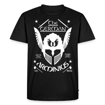 Arminius the Germanic hero of the Battle of the Varus - Men's Premium Organic T-Shirt - black - Front - Nico (187cm)
