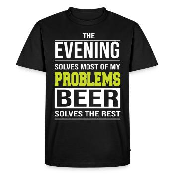 Le soir résout la plupart de mes problèmes - T-shirt Premium bio Homme - noir - Devant - Nico (187cm)