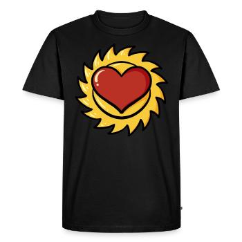 Cœur Sun Sun Heart Idée cadeau - Sun Heart - T-shirt Premium bio Homme - noir - Devant - Nico (187cm)