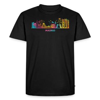 Madrid Skyline Madrid - T-shirt Premium bio Homme - noir - Devant - Nico (187cm)