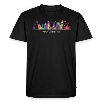 Manchester Skyline Manchester - T-shirt Premium bio Homme - noir - Devant - Nico (187cm)