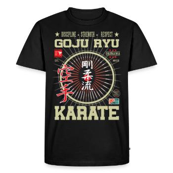 Goju-Ryu Karate Okinawa Design - Men's Premium Organic T-Shirt - black - Front - Nico (187cm)