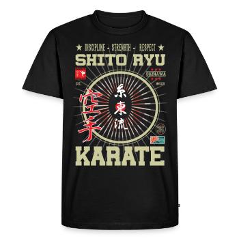 Shito Ryu Karate Okinawa Design - Men's Premium Organic T-Shirt - black - Front - Nico (187cm)