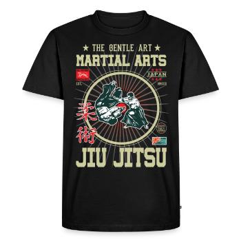 Jiu Jitsu Arts Martiaux Japon Design - T-shirt Premium bio Homme - noir - Devant - Nico (187cm)