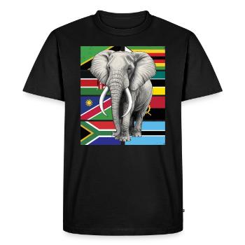 Elephant flags of Africa - Men's Premium Organic T-Shirt - black - Front - Nico (187cm)