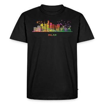 Milan skyline cityscape Milan - Men's Premium Organic T-Shirt - black - Front - Nico (187cm)