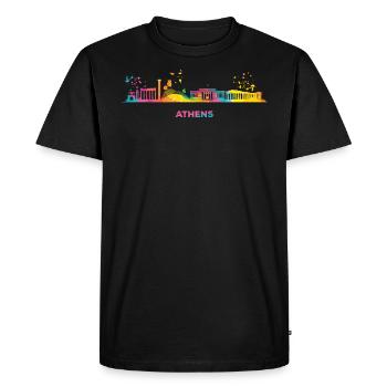 Athens skyline of Athens - Men's Premium Organic T-Shirt - black - Front - Nico (187cm)
