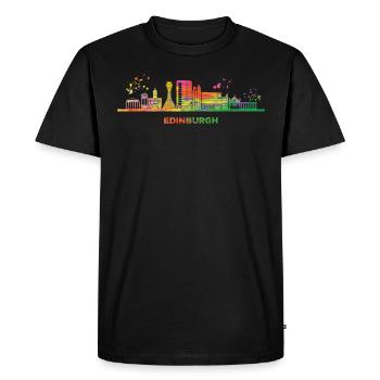 Paysage urbain d’Édimbourg - T-shirt Premium bio Homme - noir - Devant - Nico (187cm)