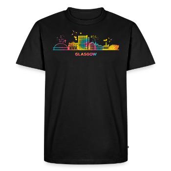 Glasgow Skyline Cityscape Glasgow - Men's Premium Organic T-Shirt - black - Front - Nico (187cm)