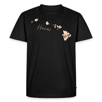 Leopard Imprimer Carte Leo État d’Hawaï - T-shirt Premium bio Homme - noir - Devant - Nico (187cm)