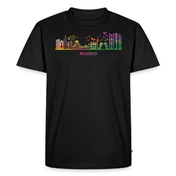 Madrid Skyline Madrid - T-shirt Premium bio Homme - noir - Devant - Nico (187cm)
