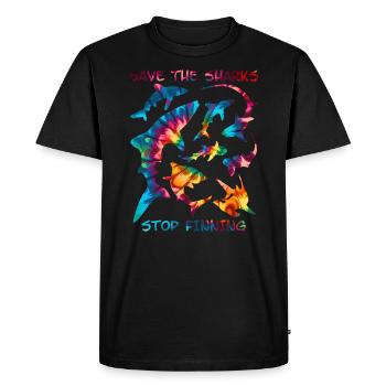 Sauvez les espèces de requins - T-shirt Premium bio Homme - noir - Devant - Nico (187cm)