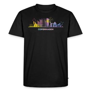 Ligne d’horizon de Copenhague Copenhague - T-shirt Premium bio Homme - noir - Devant - Nico (187cm)