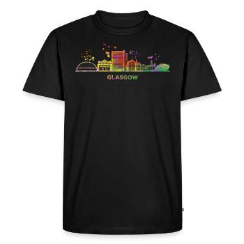 Glasgow Skyline Cityscape Glasgow - Men's Premium Organic T-Shirt - black - Front - Nico (187cm)