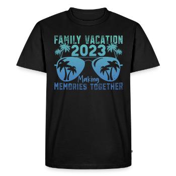 Vacances d’été en famille Créer des souvenirs - T-shirt Premium bio Homme - noir - Devant - Nico (187cm)