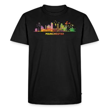 Manchester Skyline Manchester - T-shirt Premium bio Homme - noir - Devant - Nico (187cm)