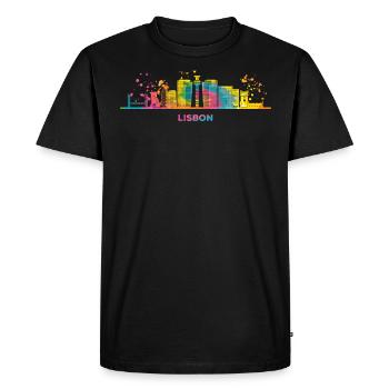 Lisbonne Skyline Lisbonne - T-shirt Premium bio Homme - noir - Devant - Nico (187cm)