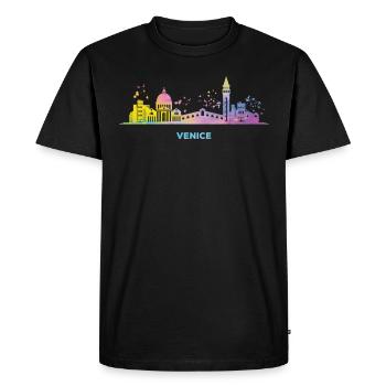 Venetian skyline cityscape Venice - Men's Premium Organic T-Shirt - black - Front - Nico (187cm)