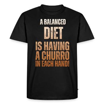 A balanced diet is a churro - Men's Premium Organic T-Shirt - black - Front - Nico (187cm)