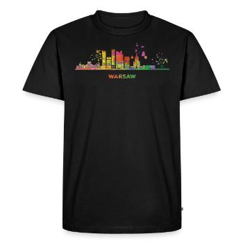 Varsovie Skyline Varsovie - T-shirt Premium bio Homme - noir - Devant - Nico (187cm)